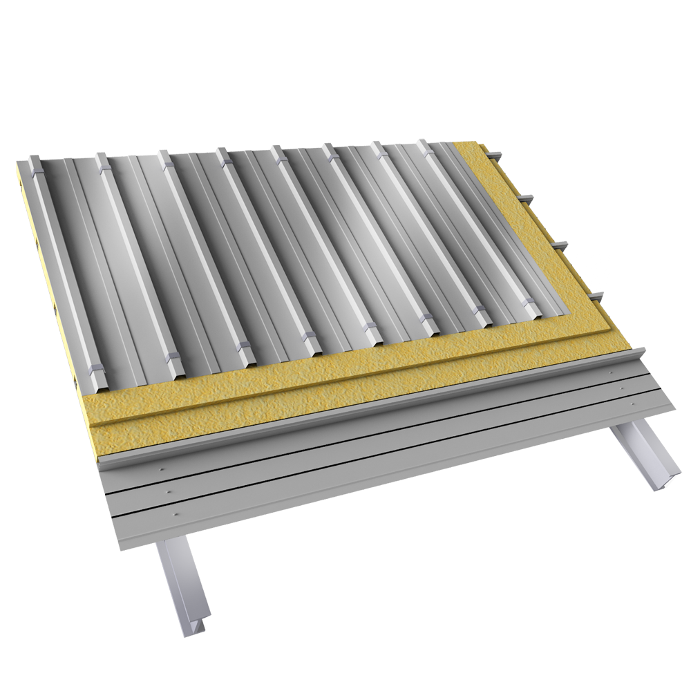 Couverture à trame croisées avec plateaux porteurs pleins Couverture à trame croisées avec plateaux porteurs pleins